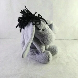 Disney Store Classic Pooh Eeyore Beanie Plush 8" Vintage Storybook Donkey PVC